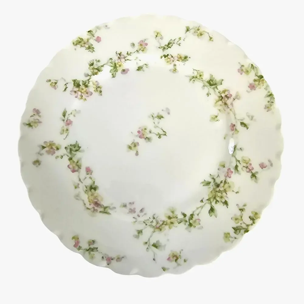 Vintage Haviland Limoges Bread Plate Pink Yellow Floral Cottagecore Set of 4